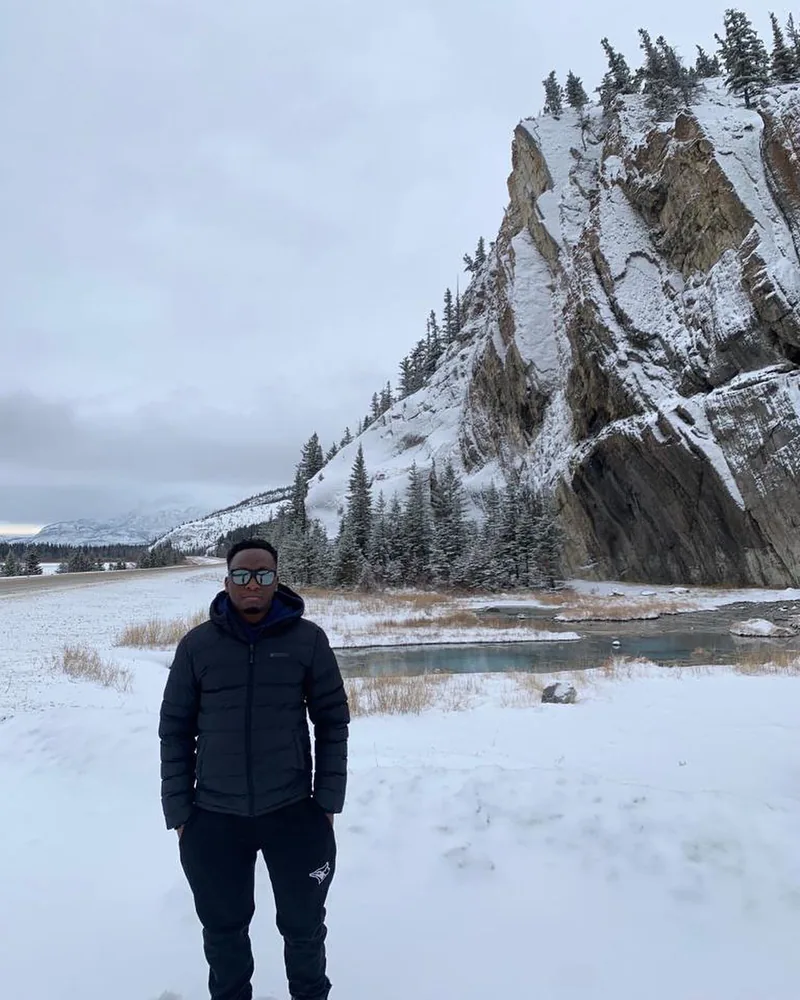 Creig Phiri outdoors in the snow
